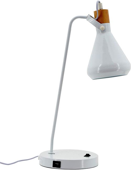 Luminaire Junis, lampe de bureau métal, blanc, 18 W, L L 45 x H 59 cm