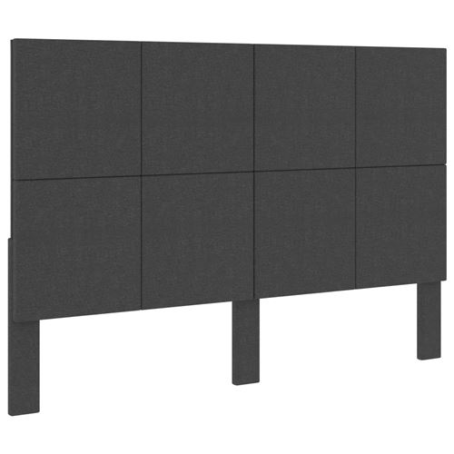 Tête de lit touffetée Tissu 140x200 cm Gris foncé