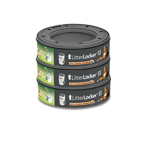  LitterLocker Lot de 3 recharges Rondes Compatible avec la Poubelle II et la Poubelle Design