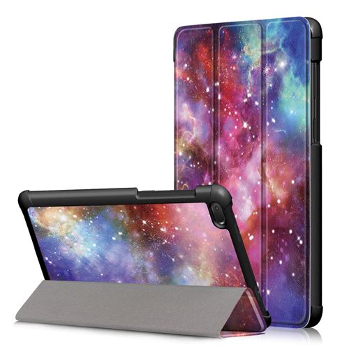 Etui en PU impression de motifs triplexes galaxie pour votre Lenovo Tab E7 TB-7104F