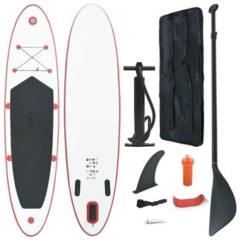 Stand Up Paddle gonflable 10'10" Rouge et blanc - 1