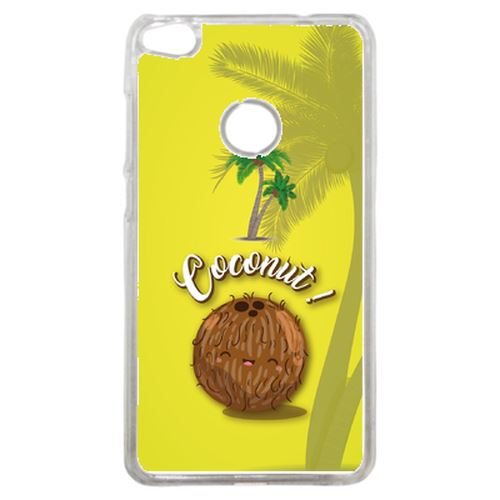 Coque Coconut Fond Jaune Compatible P8 2017 Transparent
