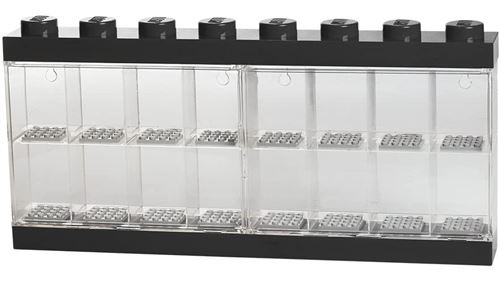 LEGO vitrine 16 mini figurines 38 x 18 cm en polypropylène noir