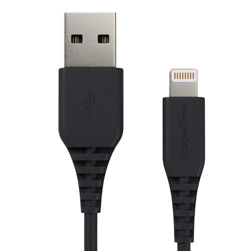 AmazonBasics Câble Lightning vers USB A, Certifié Apple MFi - Noir, 1,8 m, Pack de 12