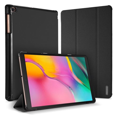 Etui en PU tissu tri-pliure avec support noir pour votre Samsung Galaxy Tab A 10.1 (2019)