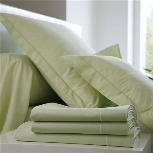 Drap housse Coton BLANC DES VOSGES - Tilleul - 80 x 200 cm