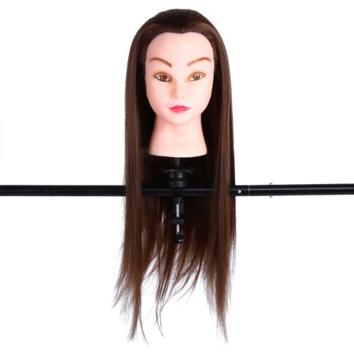 Tête de Pratique de Coiffure 24 '' Formation Mannequin avec Support de Pince