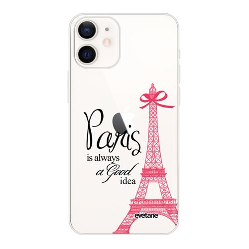 Coque pour iPhone 12 mini souple transparente Paris is always a good idea Motif Ecriture Tendance [Evetane®]