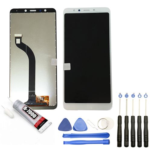 Visiodirect® Ecran complet: Vitre + LCD compatible avec Xiaomi Redmi 5 Taille 5.7 BLANC+ Kit outils + Colle B7000 Offerte