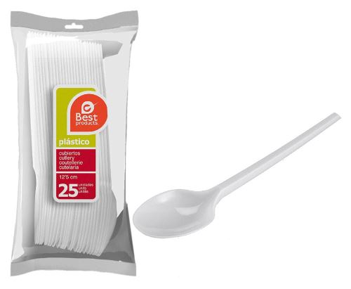 Pack 25 petites cuillères blanche 12 cm
