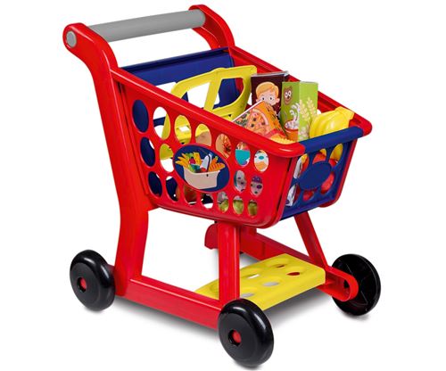 Happy People Chariot de supermarché avec fruits et légumes 14 pièces
