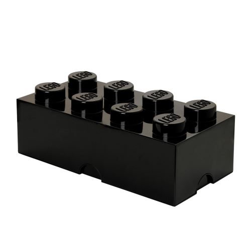 Brique de rangement LEGO 8 plots, Boîte de rangement empilable, 12 l, noir