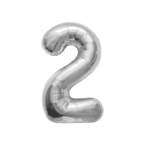 40cm Air Remplissez Nombre 2 feuille d'argent ballon (vendu non gonflé)