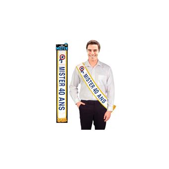 Écharpe Anniversaire 40 Ans "Mister" - Bleu - Cadeau Humoristique