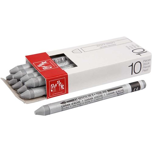 Caran d'Ache crayons de cire NeocolorII argent 10 pièces