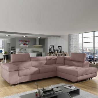-1616€59 sur Canapé convertible angle à droite en tissu ...
