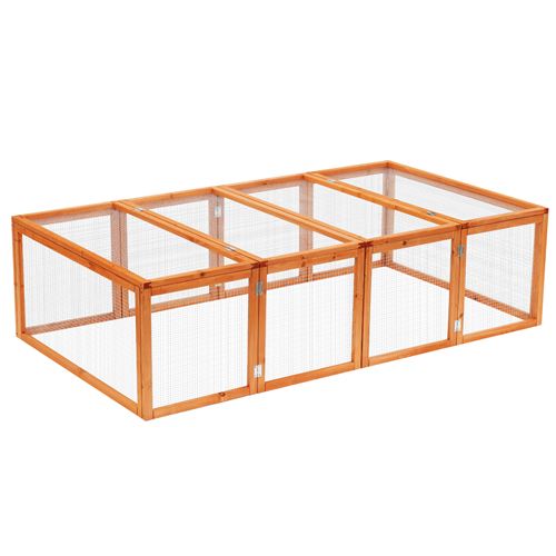 Comparer les prix de Clapier cage à lapins extérieur intérieur pliable 2 portes supérieures 181L x 100l x 48H cm bois massif pin