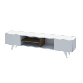 117 10 Sur Meuble Tv Scandinave Dore 160 X 40 Cm Blanc Achat Prix Fnac