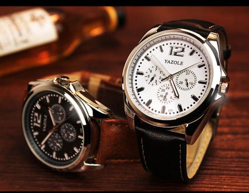 OHP Montre Homme Quartz Noir+Noir Pointeur Lumineux YAZOLE 335