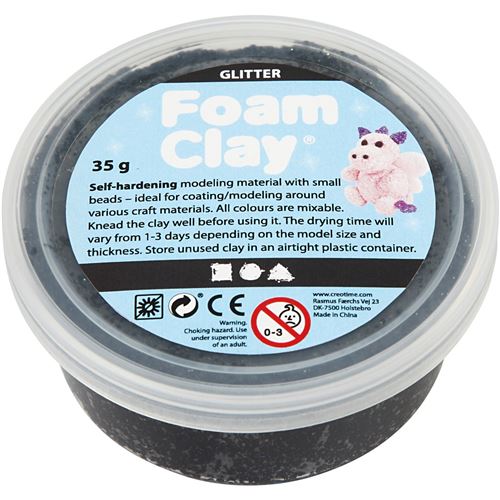 Foam Clay Foam Clay noir pailleté 35 grammes