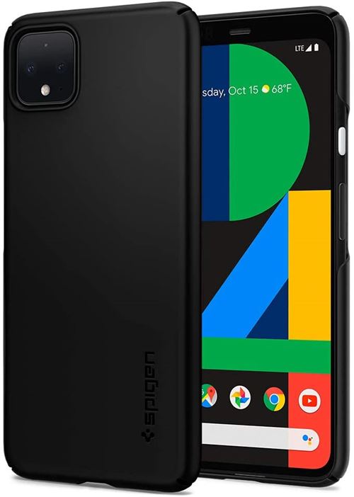 Spigen Thin Fit Series - Achterzijde behuizing voor mobiele telefoon - polycarbonaat - zwart - voor Google Pixel 4 XL