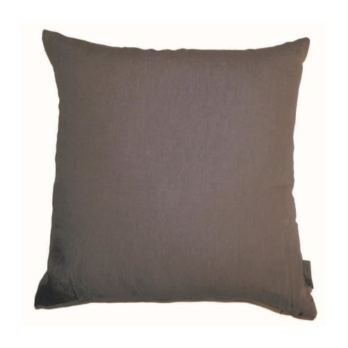 O'CBO Coussin déhoussable - 100% lin - 42 x 42 cm - Marron tourterelle