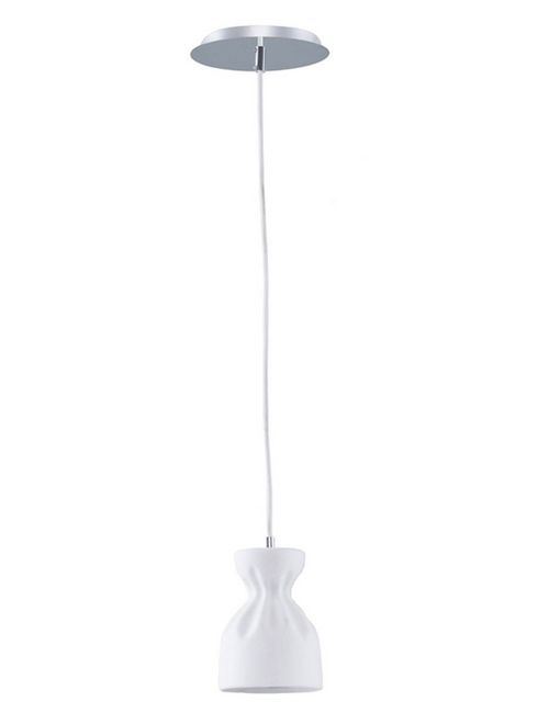 HOMEMANIA Lampe à Suspension Noelle - Plafonnier - Murale - Chrome, Blanc en Métal, Acrylique, 12 x 12 x 120 cm, 1 x E14, 40 W
