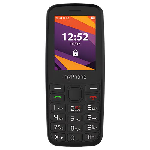 Téléphone portable Noir myPhone 6410 4G LTE Utilisation Facile Écran 24