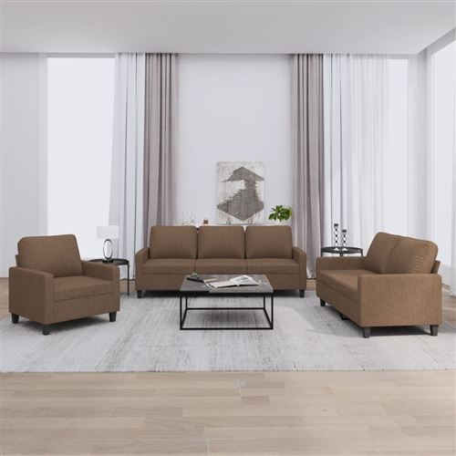 Non Communiqué Marron Vidaxl 4-Delige Loungeset Met Kussens Stof Bruin3201431