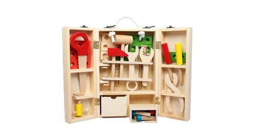 Jouets en bois semblant jouer boîte à outils accessoires ensemble jouets de construction éducatifs multicolore