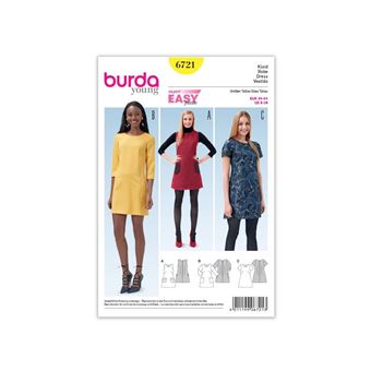 Patron Burda n°5741 - Robe et blouse à manches raglan et volant