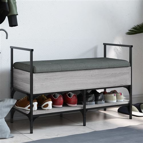 Panca Porta Scarpe Grigio Sonoma 85,5x42x57,5 Cm - Vidaxl