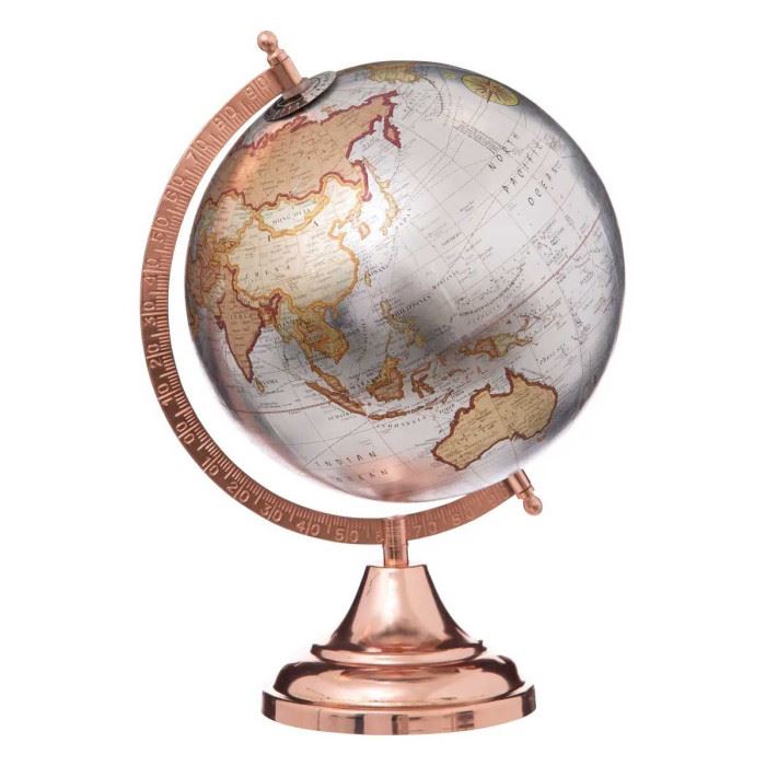 Décoration Globe En Métal Noir Atmosphera - 27 Cm De Hauteur, à Poser, Design Intérieur Moderne