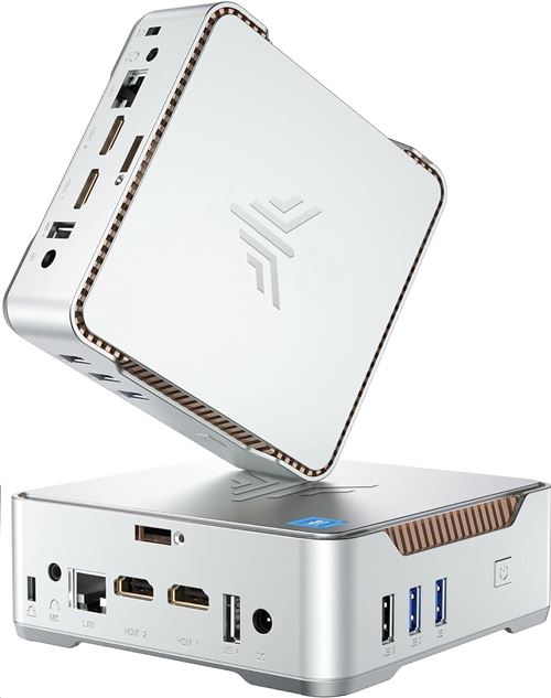 NiPoGi Mini PC -GK3 Plus, Processeur Intel Alder Lake-N97 -3,60 GHz, Windows 11, 16GB RAM 512GB ROM, Dual HDMI+VGA/WiFi 5/BT 4.2/RJ45