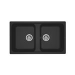 Évier de cuisine 2 bacs en Granitek Elleci Life 450 (Noir Matt)