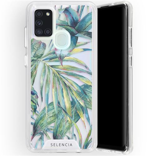 Coque pour Samsung Galaxy A21s Selencia Feuilles de la jungle verte/Vert