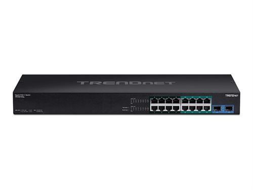 TRENDnet TPE BG182G - Commutateur - non géré - 8 x 10/100/1000 (UPOE / 4PPoE) + 8 x 10/100/1000 (PoE+) + 2 x SFP - Montable sur rack - UPOE / 4PPoE / PoE+ (440 W) - Conformité TAA