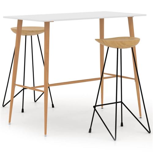 Non Communiqué Blanc Ensemble De Bar 3 Pcs
