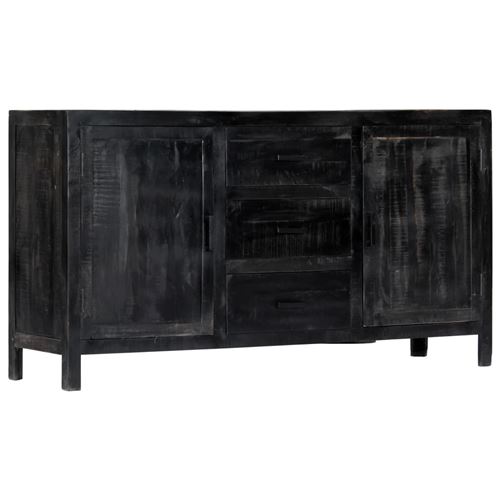 vidaXL Buffet Noir 147x40x80 cm Bois de manguier massif