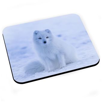 Tapis de souris Renard polaire neige blanc islande mignon kawai vie sauvage - 1