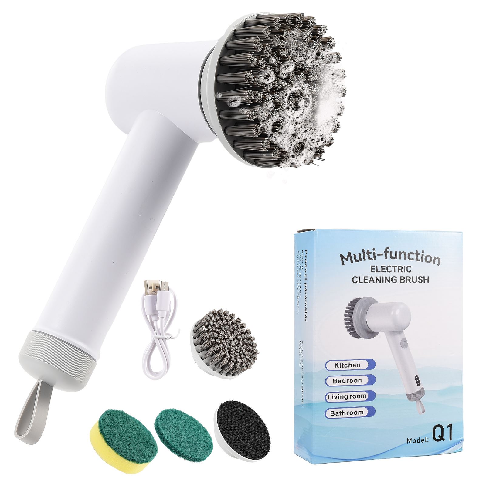 3 Têtes De Brosse Rotatives Pour Nettoyeur électrique - Poils Nylon Anti- éclaboussures - Embout Conique - Hexagone 32 3 Têtes De Brosse Rotatives Pour Nettoyeur électrique - Poils Nylon Anti- éclaboussures - Embout Conique - Hexagone 32