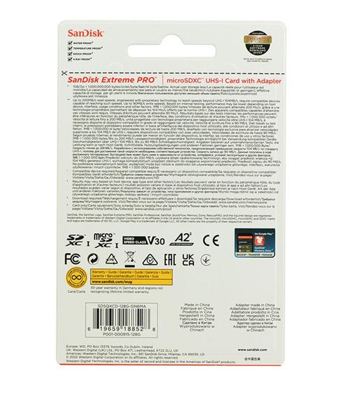 SanDisk 1 To Extreme carte microSDXC + adaptateur SD + RescuePro Deluxe  jusqu'à 190 Mo/s avec des performances applicatives A2 UHS-I Class 10 U3  V30 : : Informatique