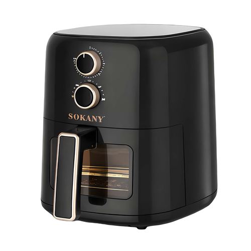 Friteuse &agrave; Air Chaud 5L 1350W Temp&eacute;rature R&eacute;glable Jusqu' &agrave; 200&deg;C Noir