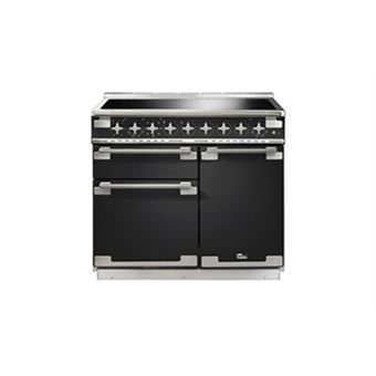 PIANO DE CUISSON ELISE TAB IND 100 CM CHARBON Mat satine NICKEL BROSSÉ