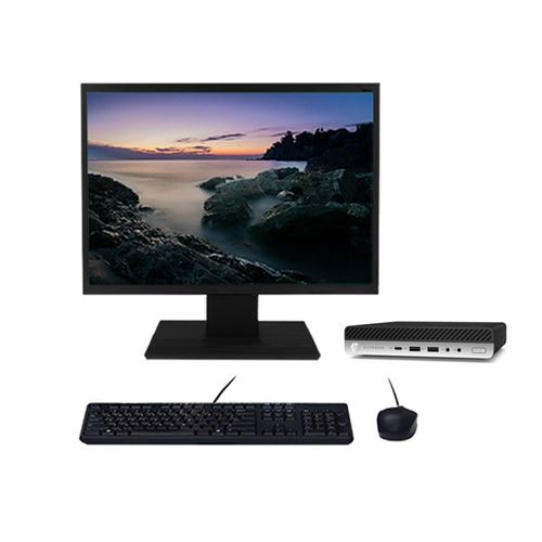 PC HP Prodesk 600 G4 Mini i5-8500T 3.50Ghz 8Go/480Go SSD WiFi W11 + Ecran 22