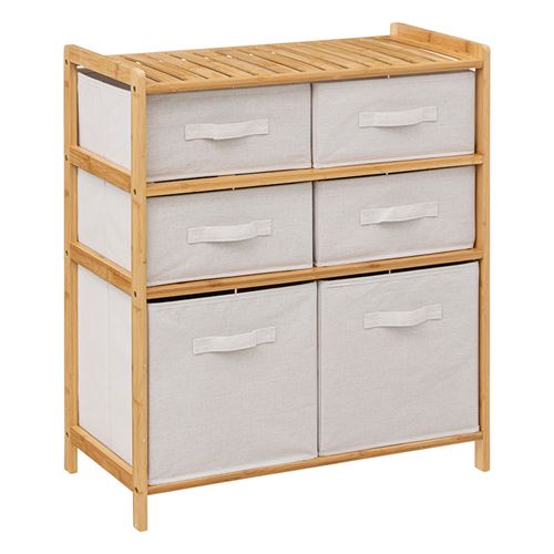 Non Communiqué Blanc Etagère Double 6 Tiroirs Tidy Box 5Five