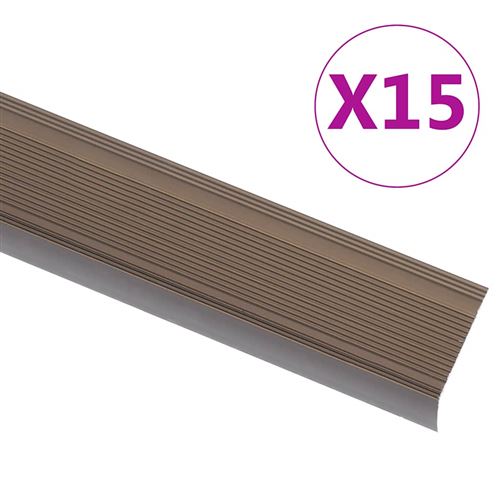 vidaXL Trapneuzen L-vormig 15 st 100 cm aluminium bruin146765