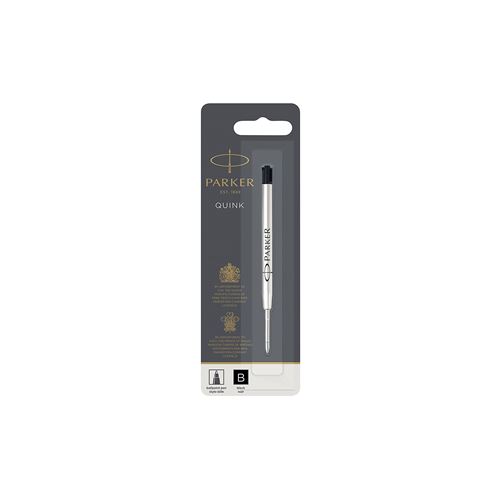 PARKER recharge bille Quinkflow, pointe large, noire, blister X 1