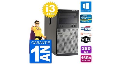 Pc tour dell 7020 intel core i3-4130 ram 16go disque dur 250go windows 10 wifi