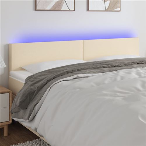 Testiera A Led Crema 180x5x78/88 Cm In Tessuto - Vidaxl